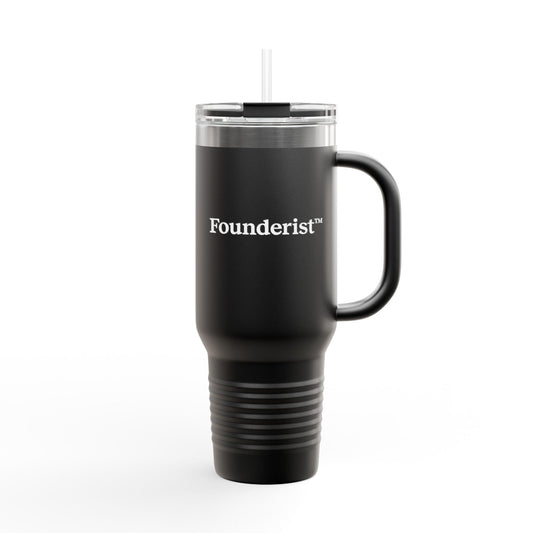 Founderist 40oz Insulated Travel Mug — Large Stainless Steel Tumbler with Lid & Straw
